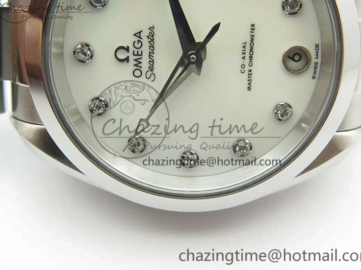 0512 Flexible Aqua Terra 150M 34mm Ladies SS VSF 1:1 Best Edition White MOP Dial Diamonds Markers on SS Bracelet A 7930